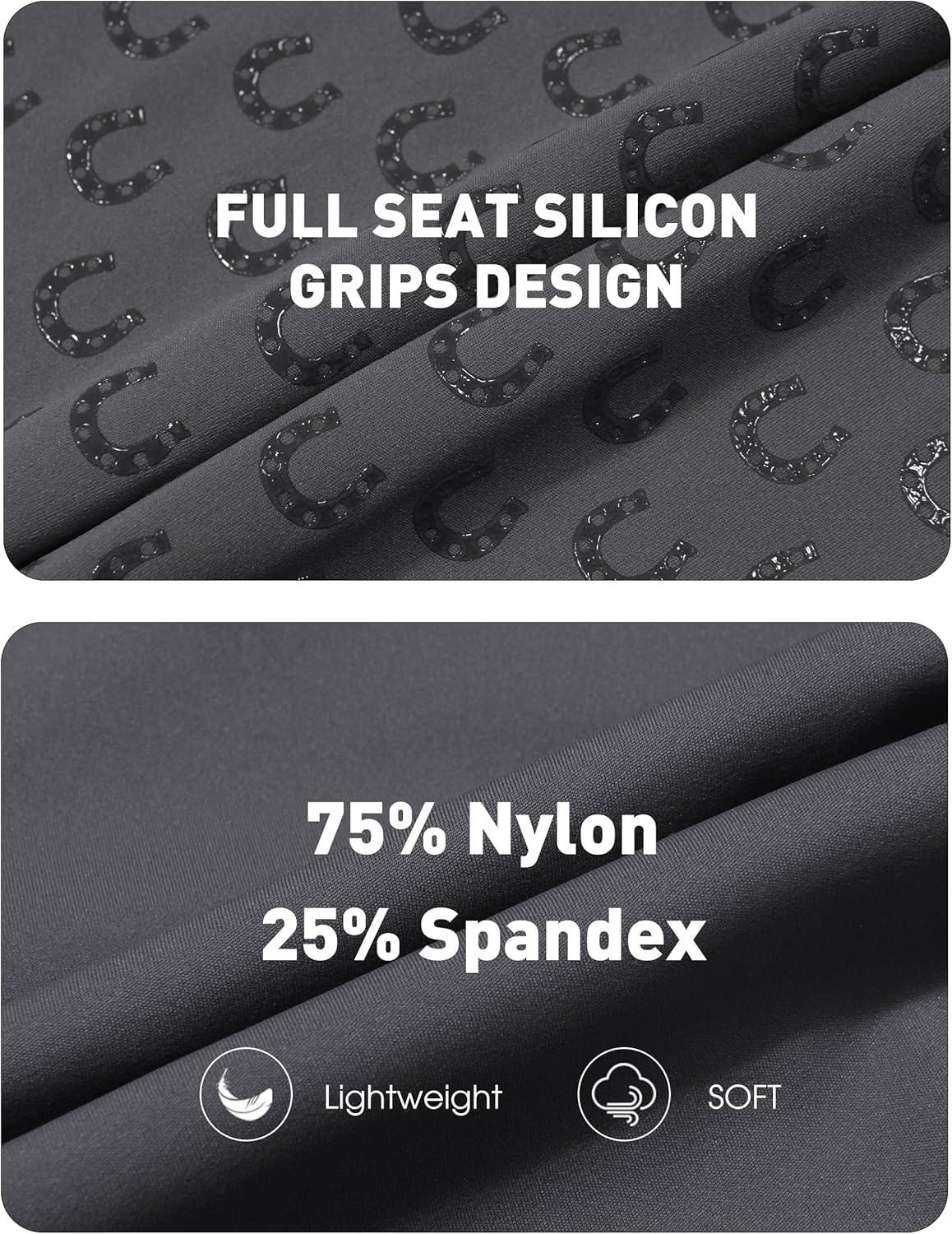 imageFitsT4 Sports Girls Riding Pants Full Seat High Waist Kids Equestrian Breeches Horse Schooling Tights Zipper PocketsDark Grey