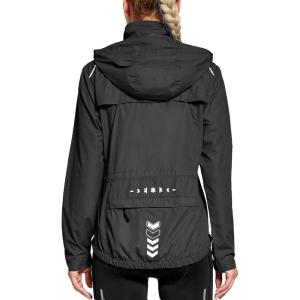 FitsT4 Sports Women’s Cycling Running Jackets Lightweight Windproof Bike Windbreaker Reflective with Hooded(Black)