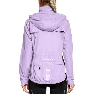 FitsT4 Sports Women’s Cycling Running Jackets Lightweight Windproof Bike Windbreaker Reflective with Hooded(Light Purple)