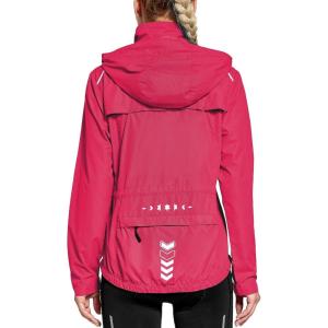 FitsT4 Sports Women’s Cycling Running Jackets Lightweight Windproof Bike Windbreaker Reflective with Hooded(Rose Red)