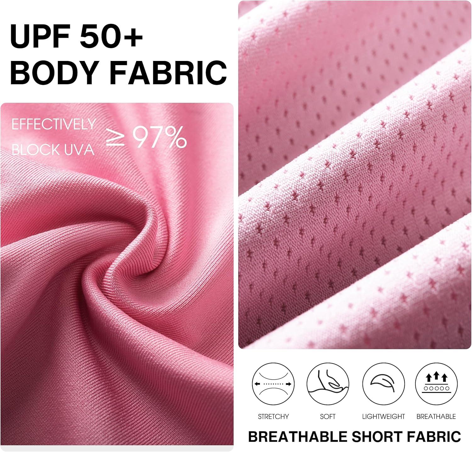 imageFitsT4 Sports Girls Golf Skirt Adjustable Waist Active Tennis Skort UPF50Pink