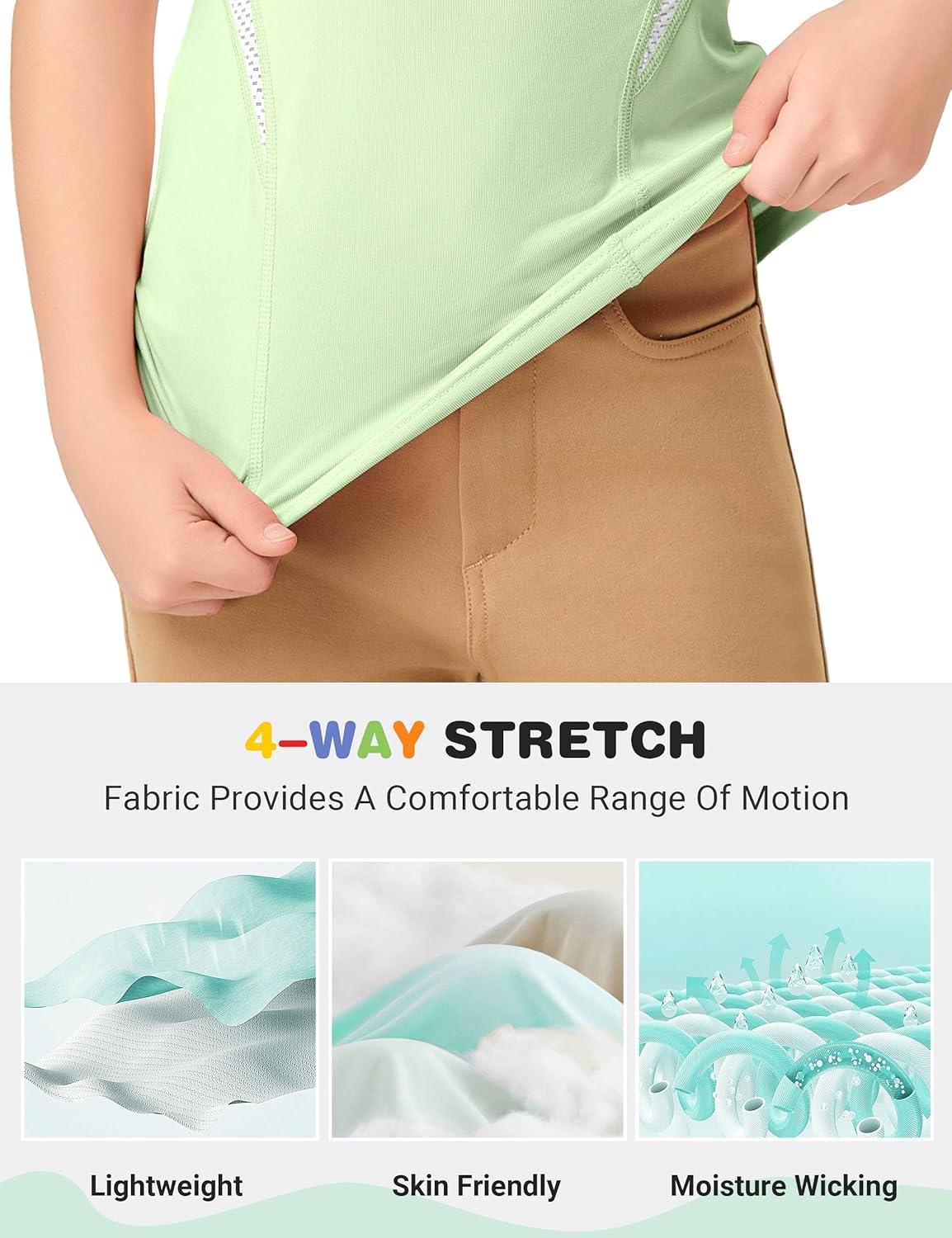 imageFitsT4 Sports Girls Short Sleeve Equestrian Shirt Quick Dry Horse Riding Shirts Half Zip Horseback Show ShirtLight Green