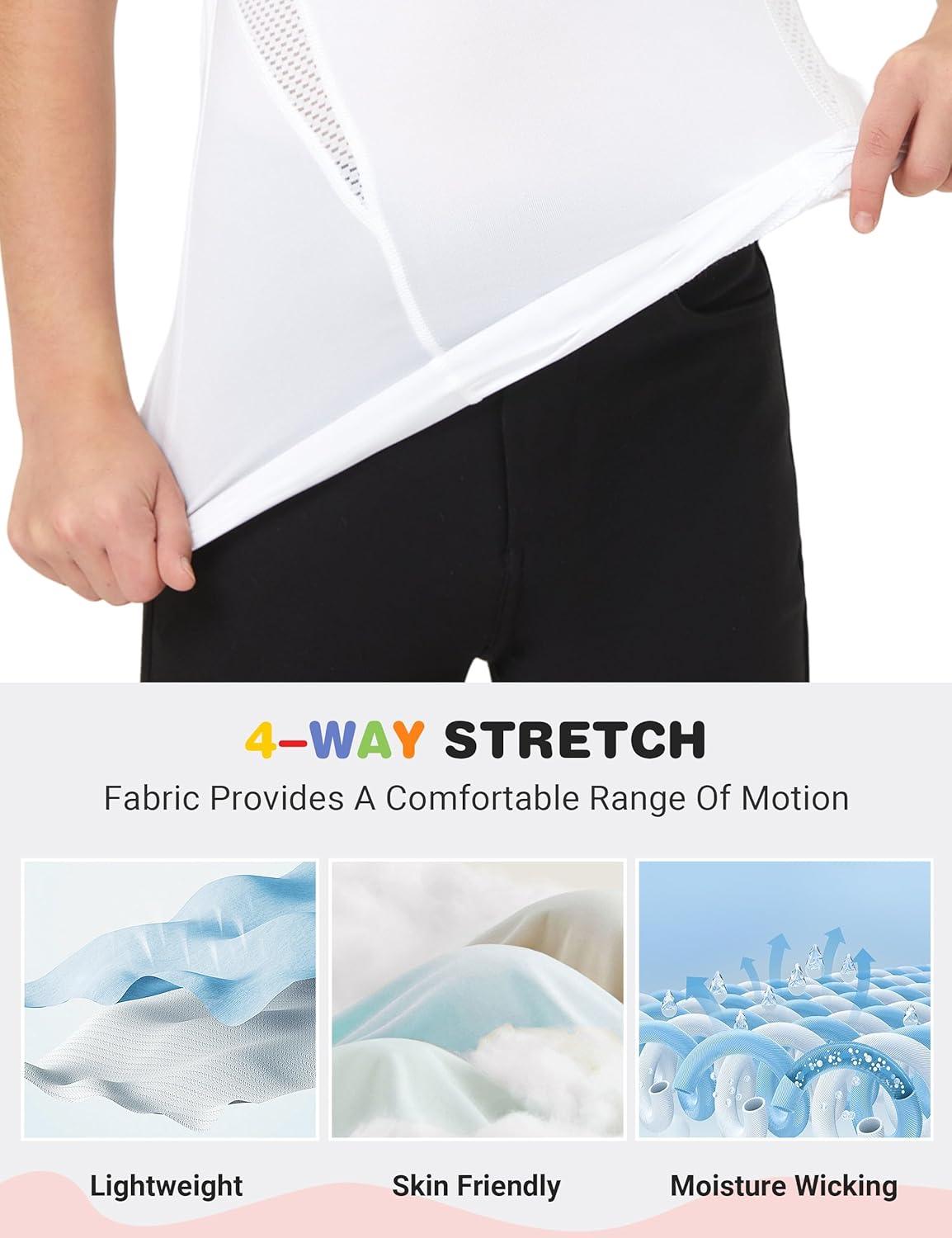 imageFitsT4 Sports Girls Short Sleeve Equestrian Shirt Quick Dry Horse Riding Shirts Half Zip Horseback Show ShirtWhite