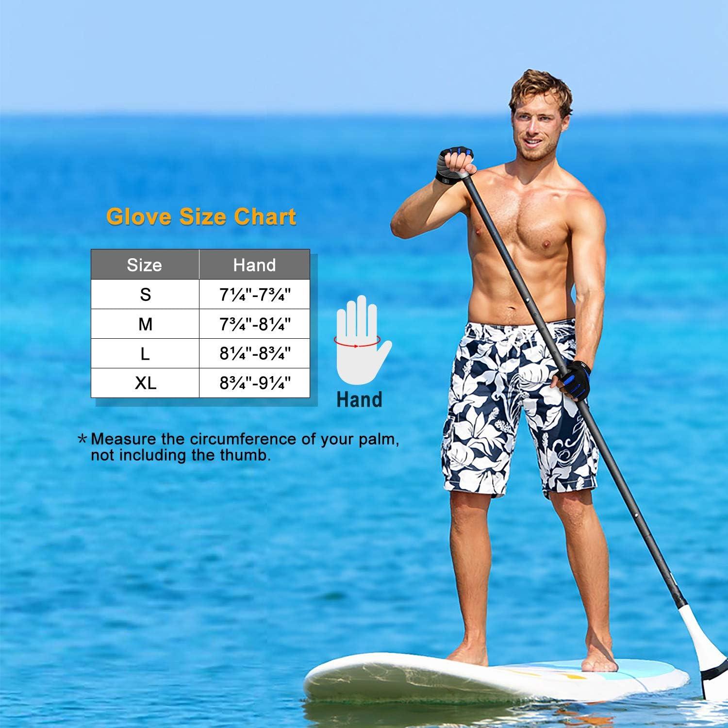 imageFitsT4 Sports Half Finger Padded Palm Gloves for Diving Sailing Jet Skiing StandUP Boarding Kayaking and Water Skiing Suitable for MenampampWomenampampYouthblue