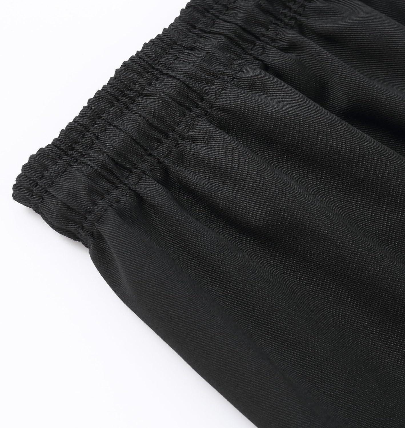 imageFitsT4 Sports Karate Pants 8oz Middleweight Elastic Waist Martial Arts Pants Perfect for Training or Competition 0005Black