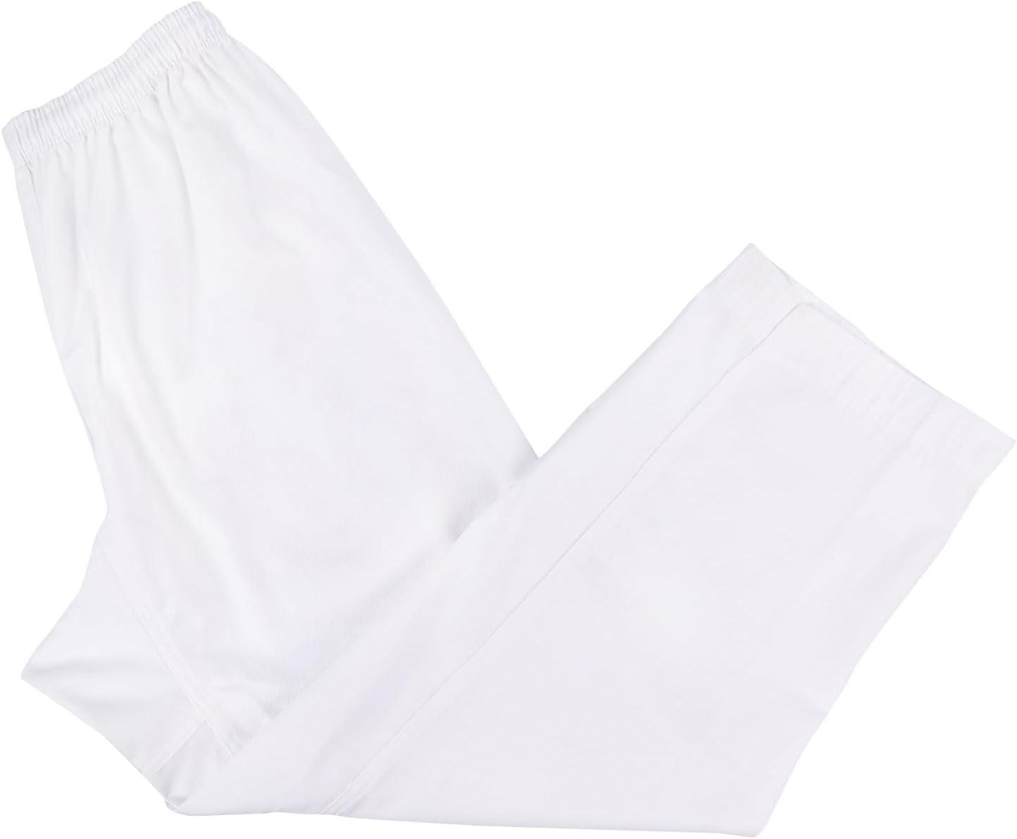 imageFitsT4 Sports Karate Pants 8oz Middleweight Elastic Waist Martial Arts Pants Perfect for Training or Competition 0005White