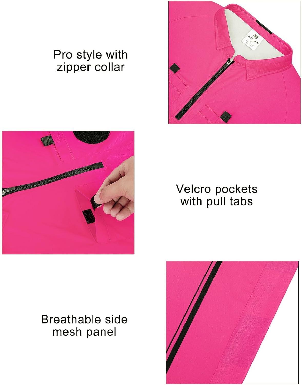 imageFitsT4 Sports Mens Pro Soccer Referee Jersey Long Sleeve Ref ShirtFluorescent Pink