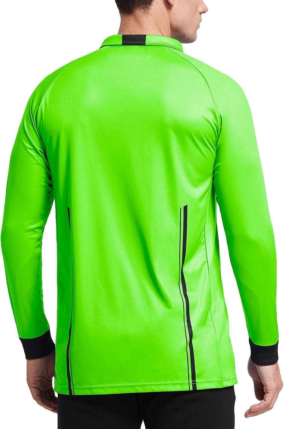 imageFitsT4 Sports Mens Pro Soccer Referee Jersey Long Sleeve Ref ShirtGreen