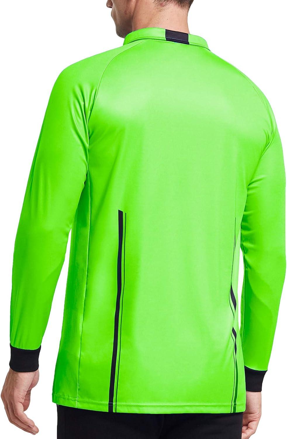 imageFitsT4 Sports Mens Pro Soccer Referee Jersey Long Sleeve Ref ShirtGreen