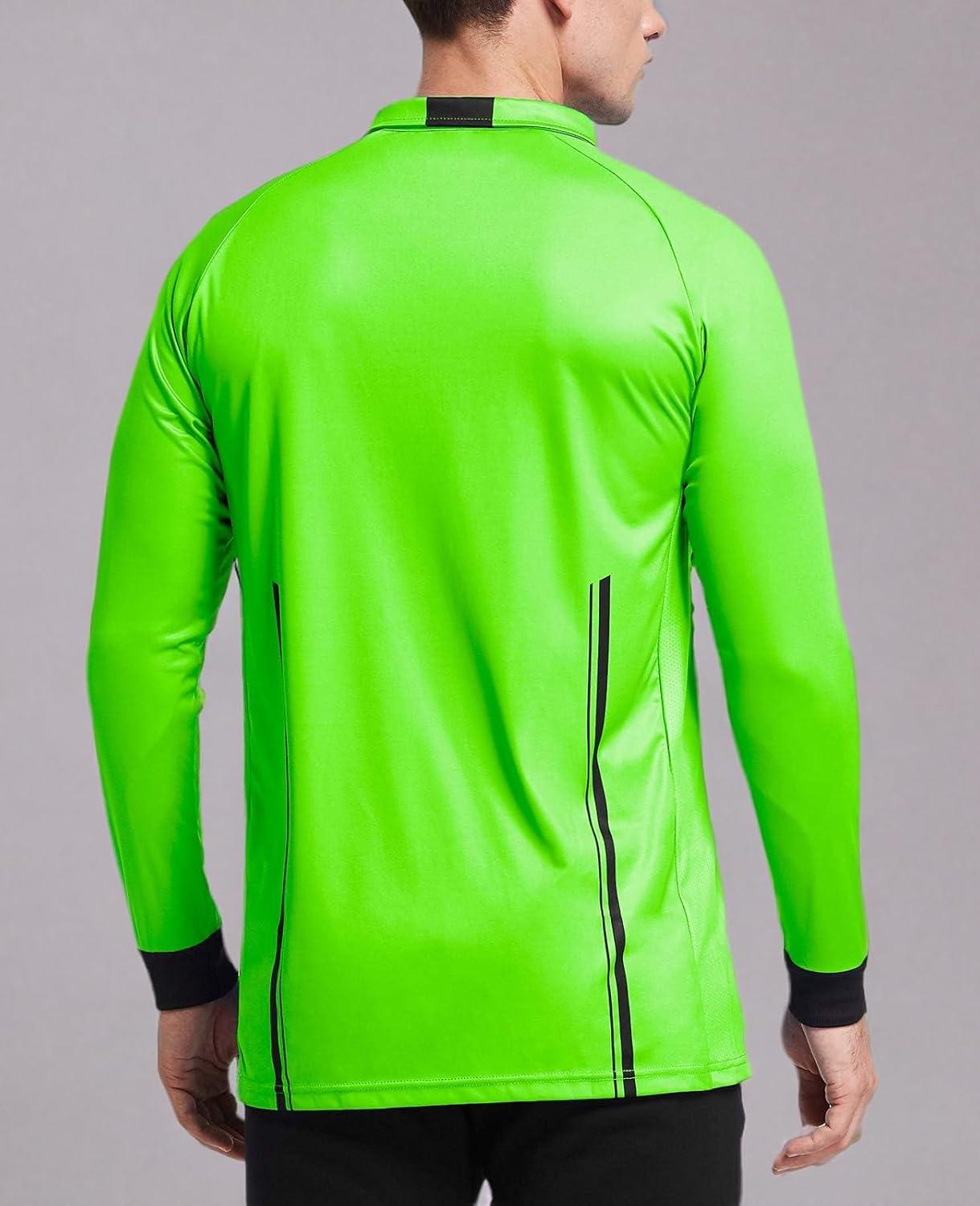 imageFitsT4 Sports Mens Pro Soccer Referee Jersey Long Sleeve Ref ShirtGreen