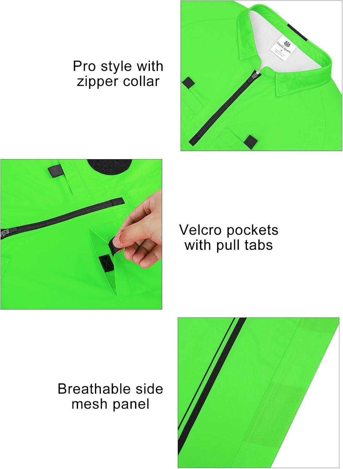 imageFitsT4 Sports Mens Pro Soccer Referee Jersey Long Sleeve Ref ShirtGreen