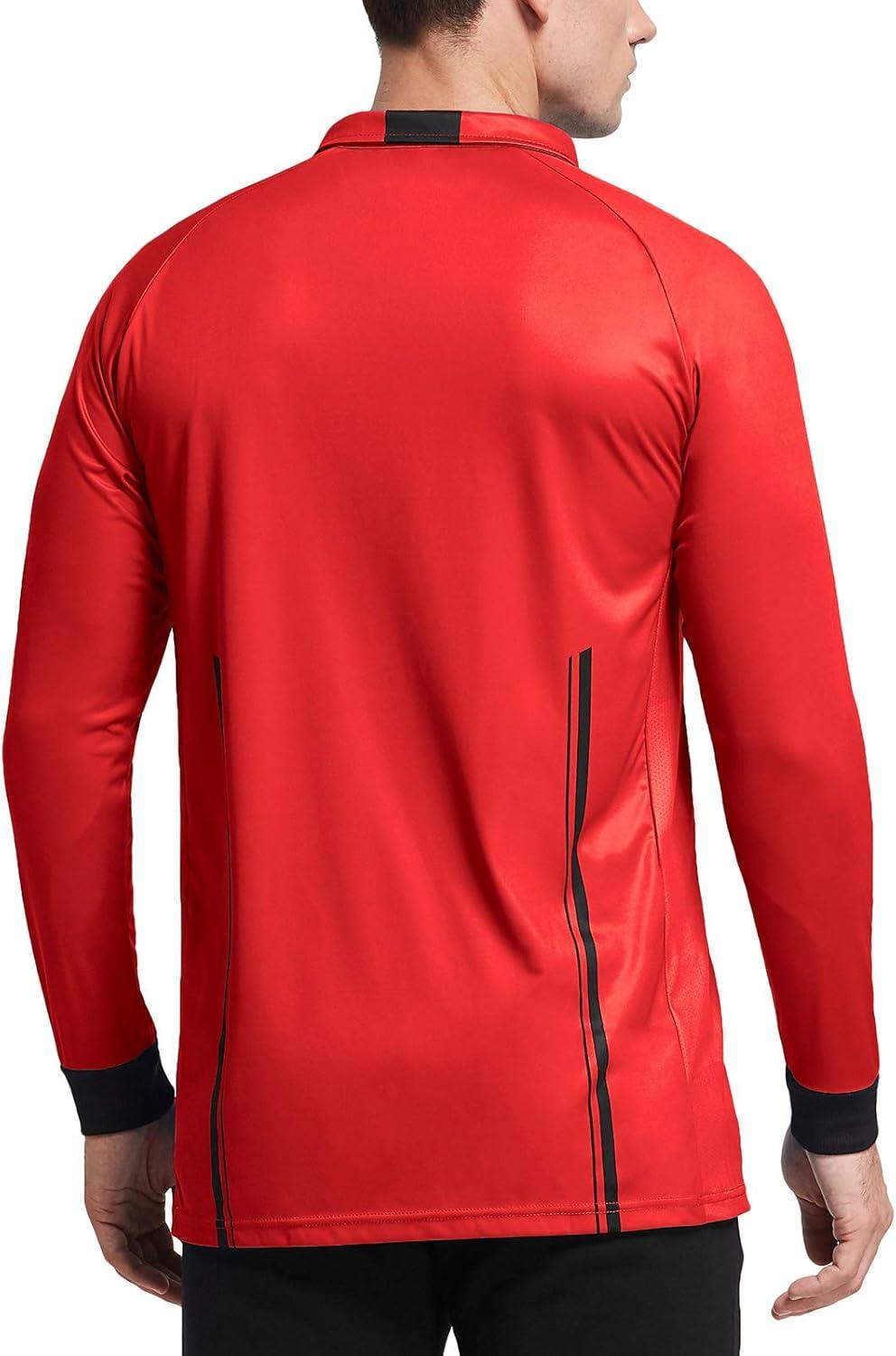imageFitsT4 Sports Mens Pro Soccer Referee Jersey Long Sleeve Ref ShirtRed