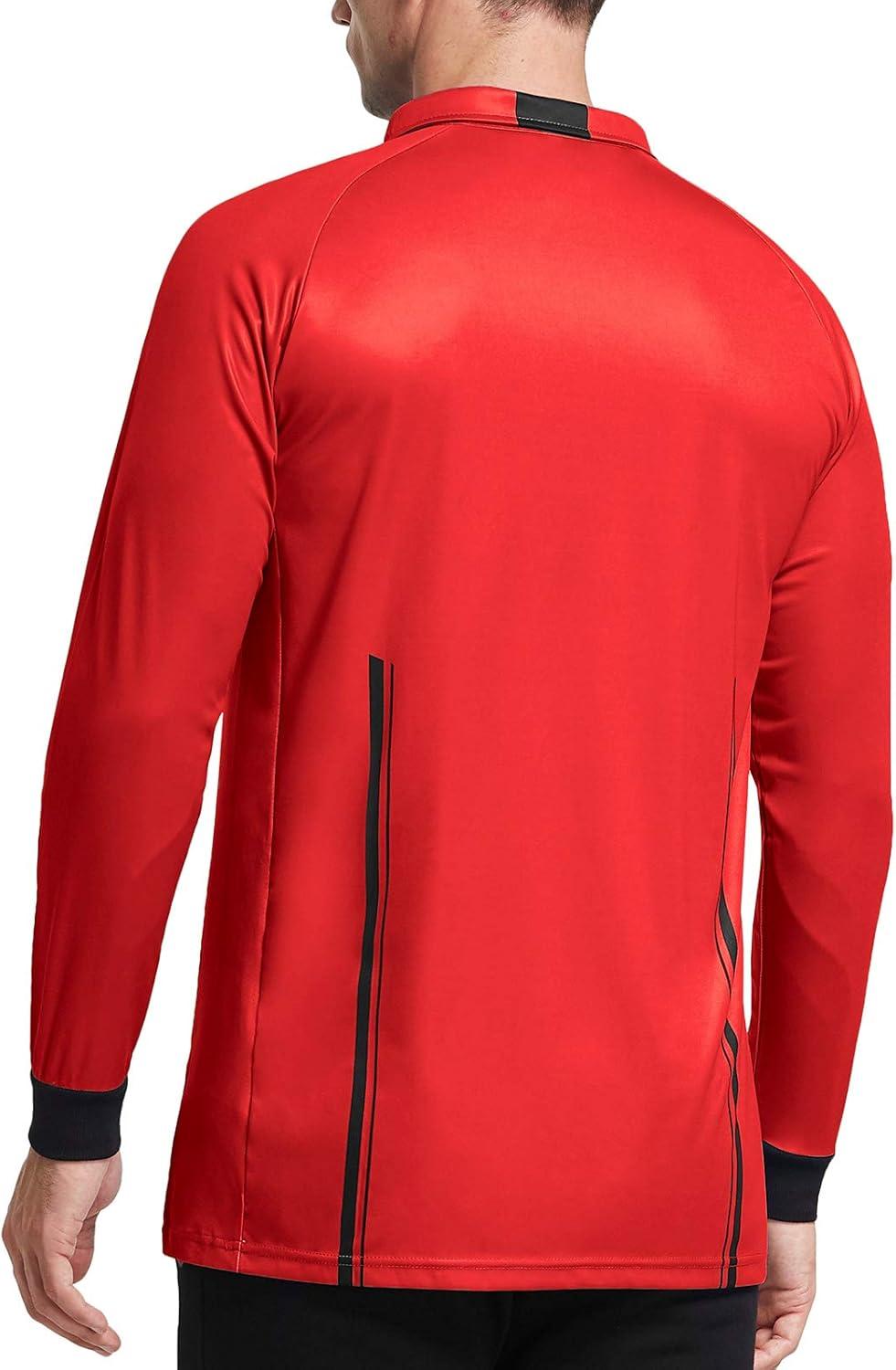 imageFitsT4 Sports Mens Pro Soccer Referee Jersey Long Sleeve Ref ShirtRed