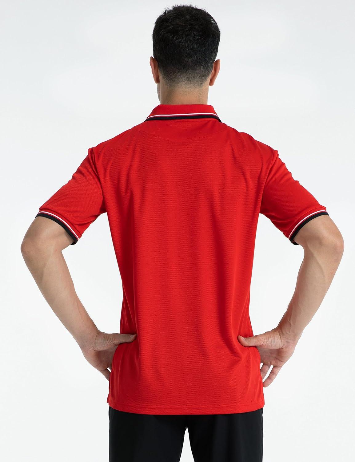 imageFitsT4 Sports Short Sleeve Polo Shirt BaseballSoftball Umpire JerseyReferee Uniform Sized for Chest ProtectorRed