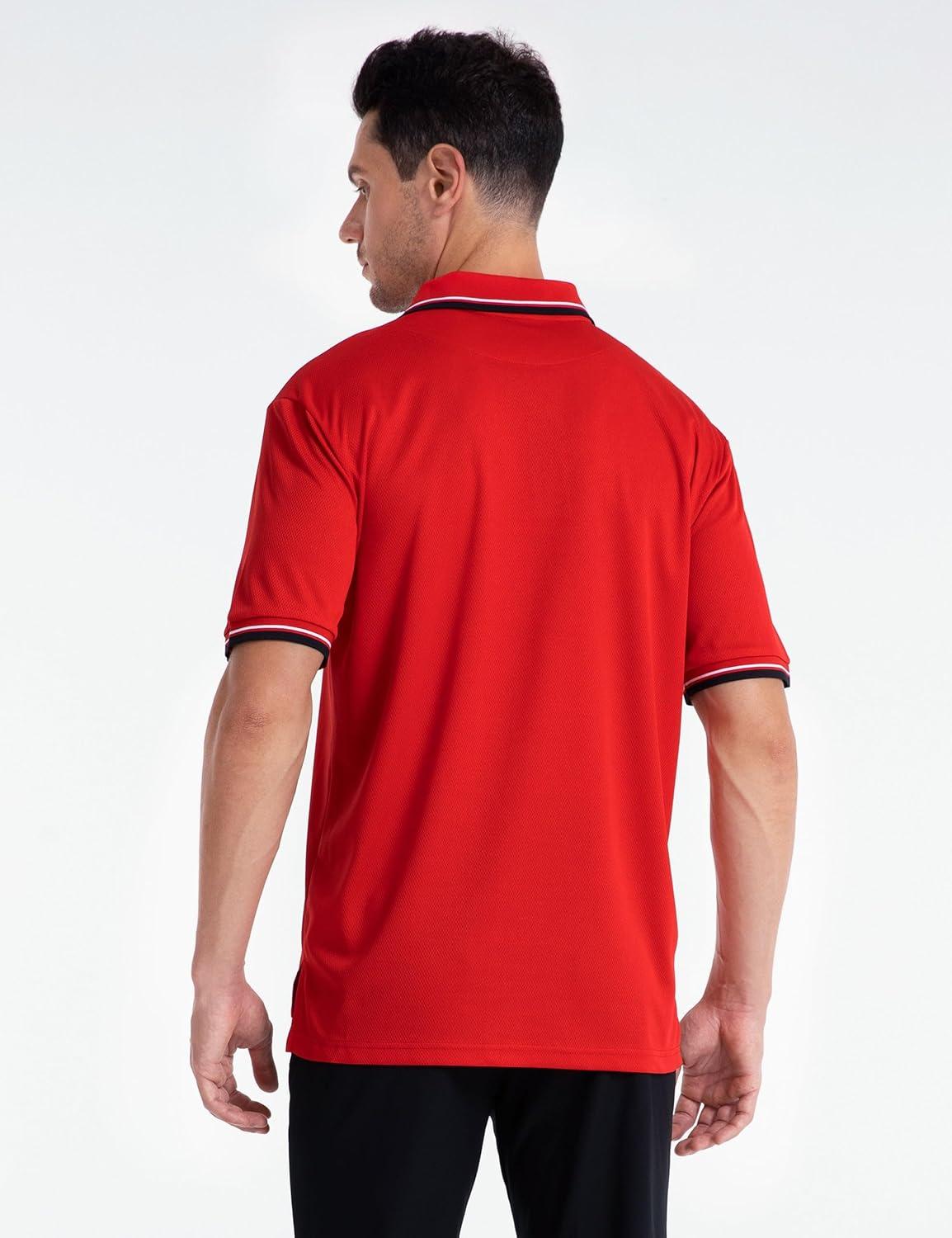 imageFitsT4 Sports Short Sleeve Polo Shirt BaseballSoftball Umpire JerseyReferee Uniform Sized for Chest ProtectorRed