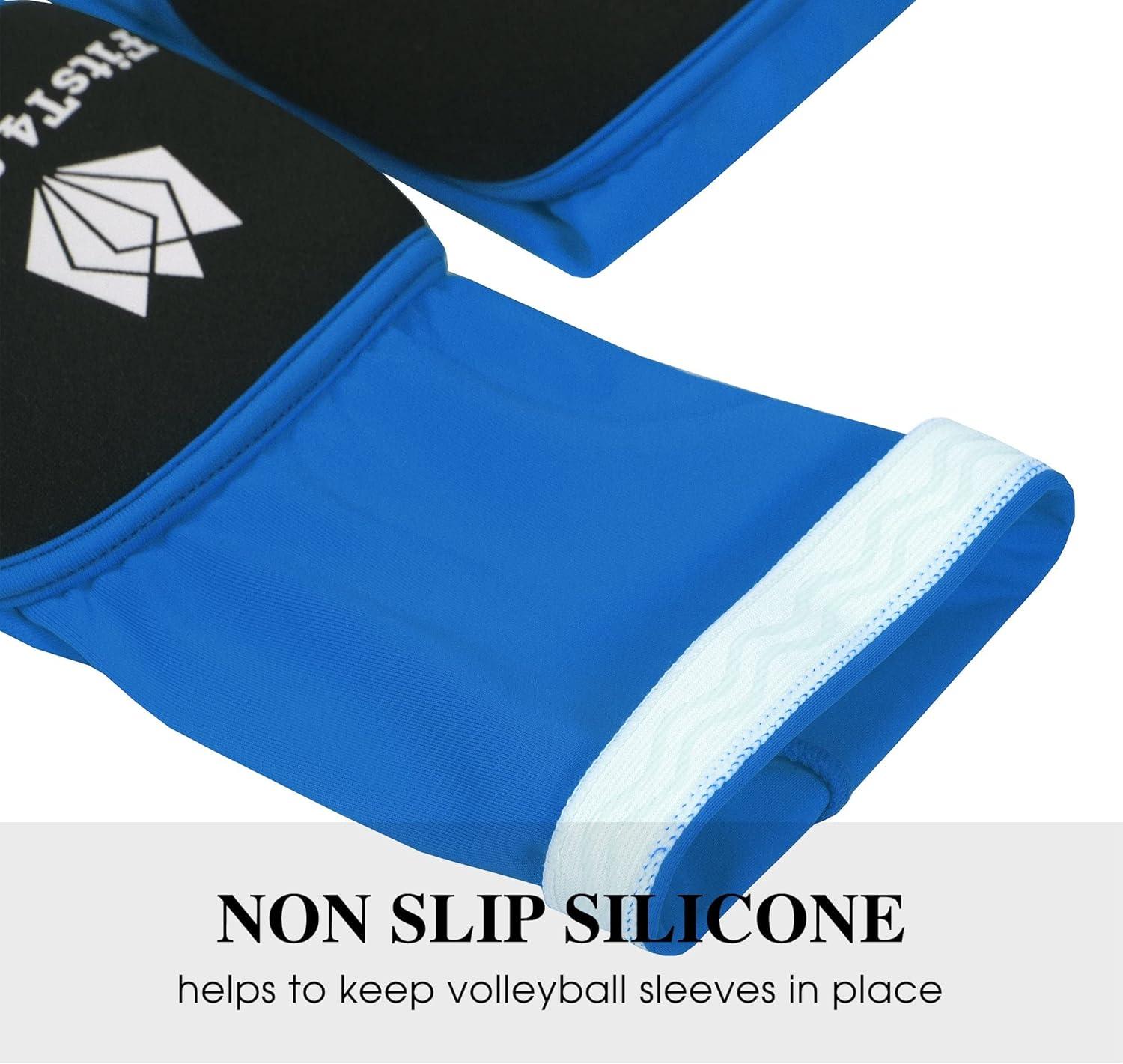 imageFitsT4 Sports Volleyball Arm Sleeves for Girls Youth Passing Sleeves w Protection Pads Thumbhole UPF 50 NonSlip GlovesBlue