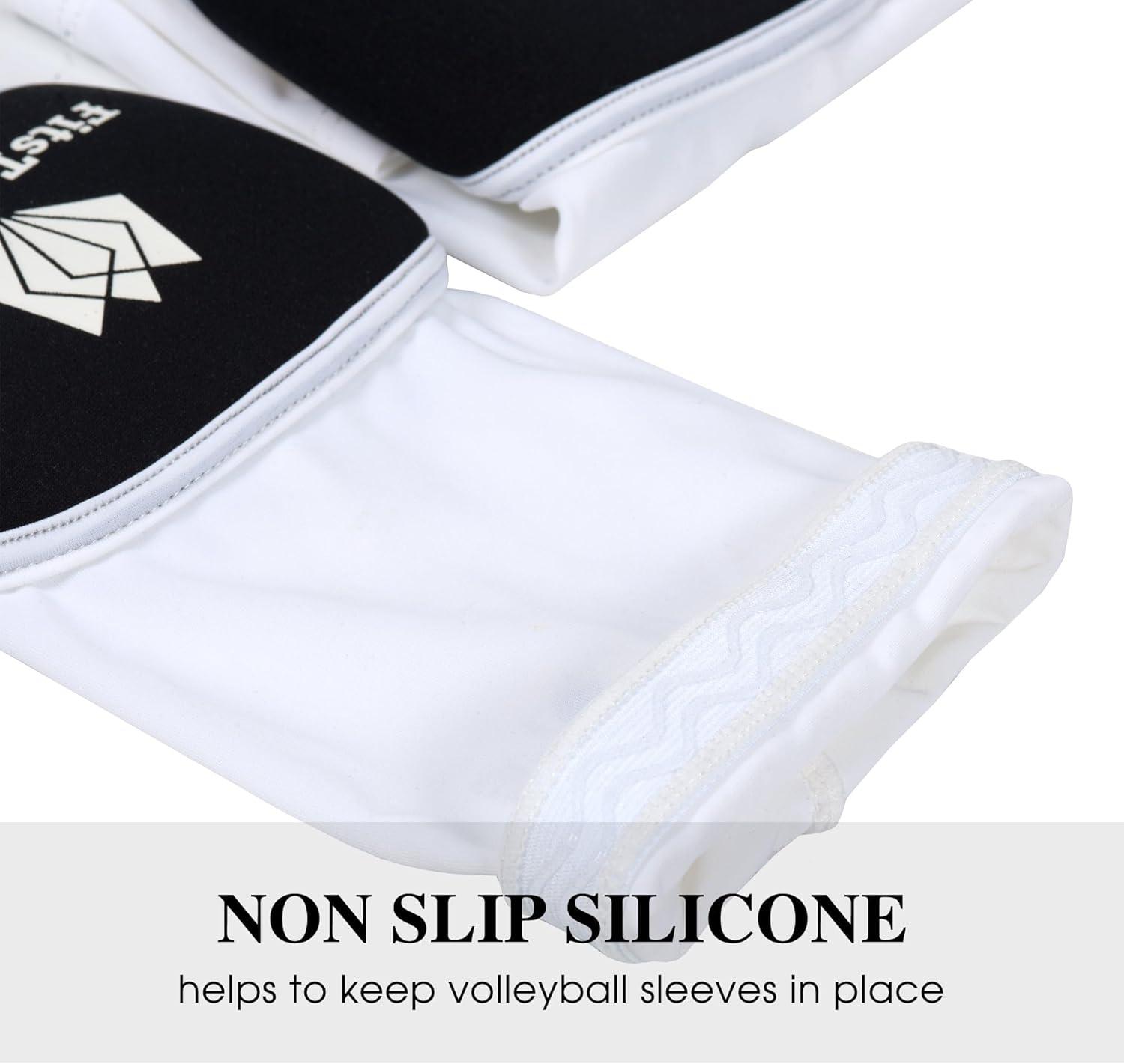 imageFitsT4 Sports Volleyball Arm Sleeves for Girls Youth Passing Sleeves w Protection Pads Thumbhole UPF 50 NonSlip GlovesWhite