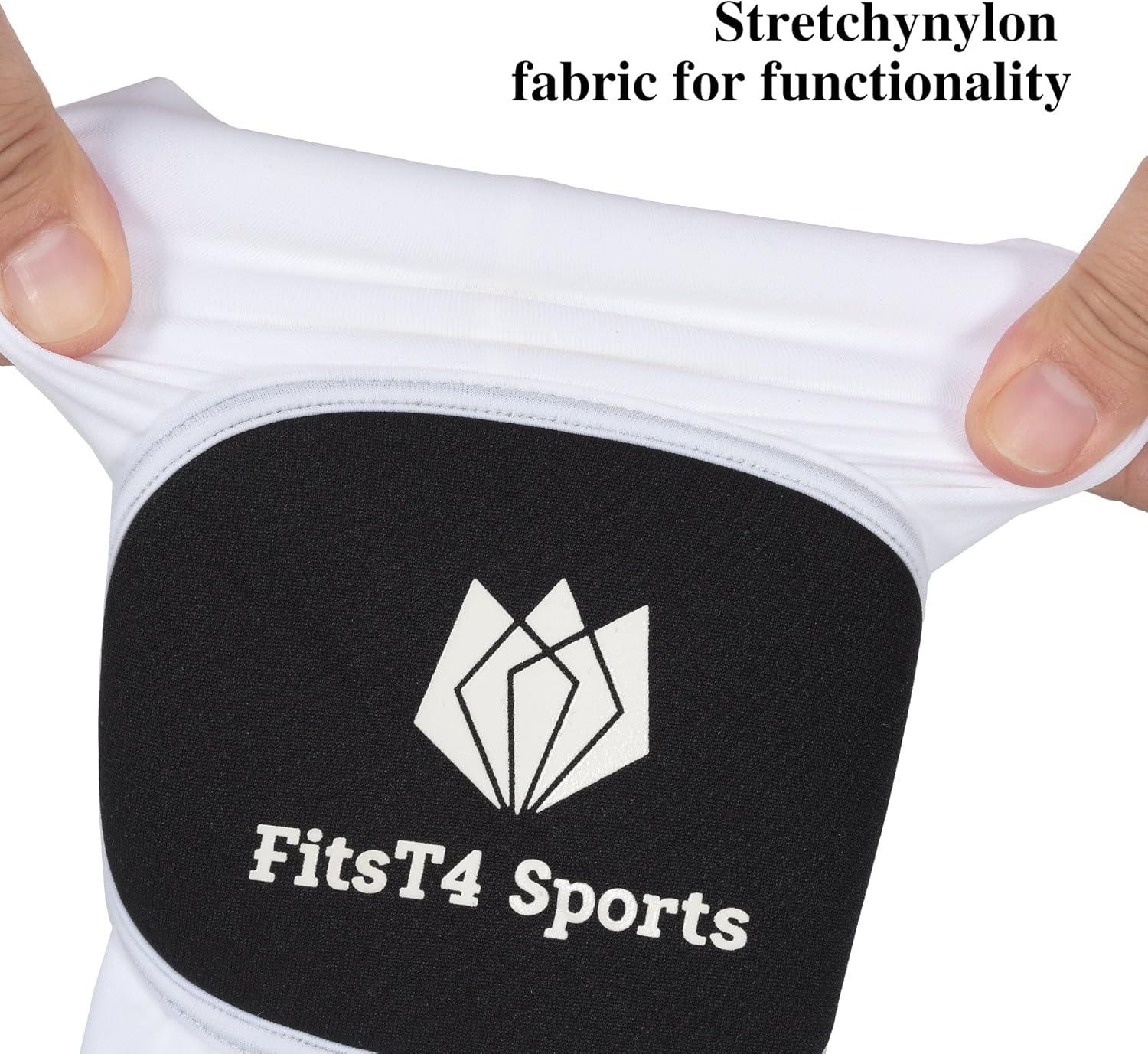 imageFitsT4 Sports Volleyball Arm Sleeves for Girls Youth Passing Sleeves w Protection Pads Thumbhole UPF 50 NonSlip GlovesWhite