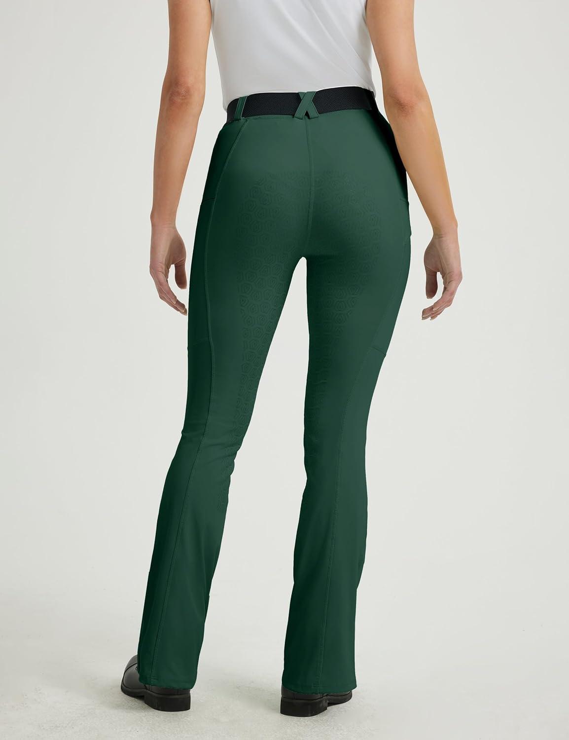 imageFitsT4 Sports Womens Bootcut Horse Riding Pants Full Seat Equestrian Breeches Summer Riding TightsForest Green