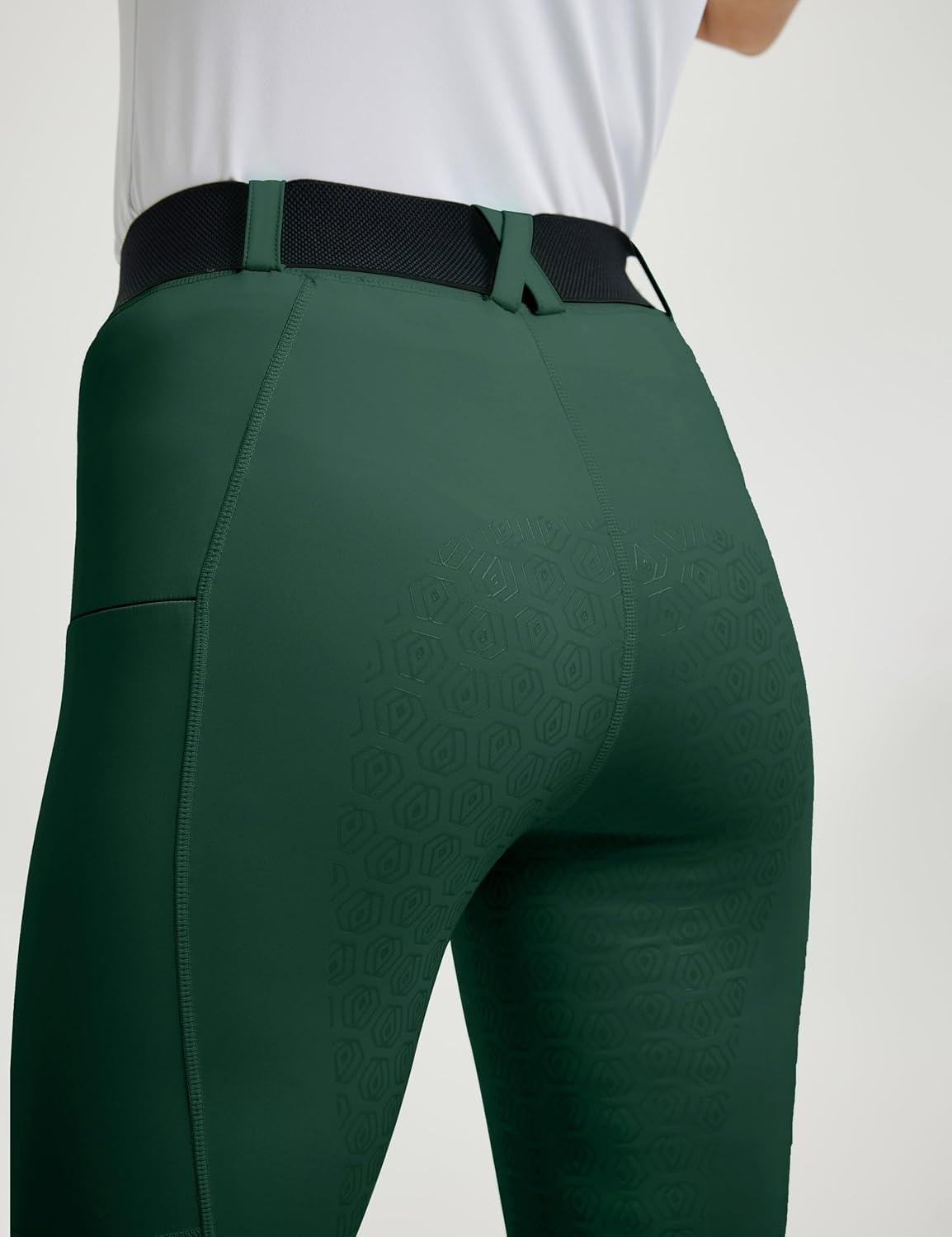 imageFitsT4 Sports Womens Bootcut Horse Riding Pants Full Seat Equestrian Breeches Summer Riding TightsForest Green