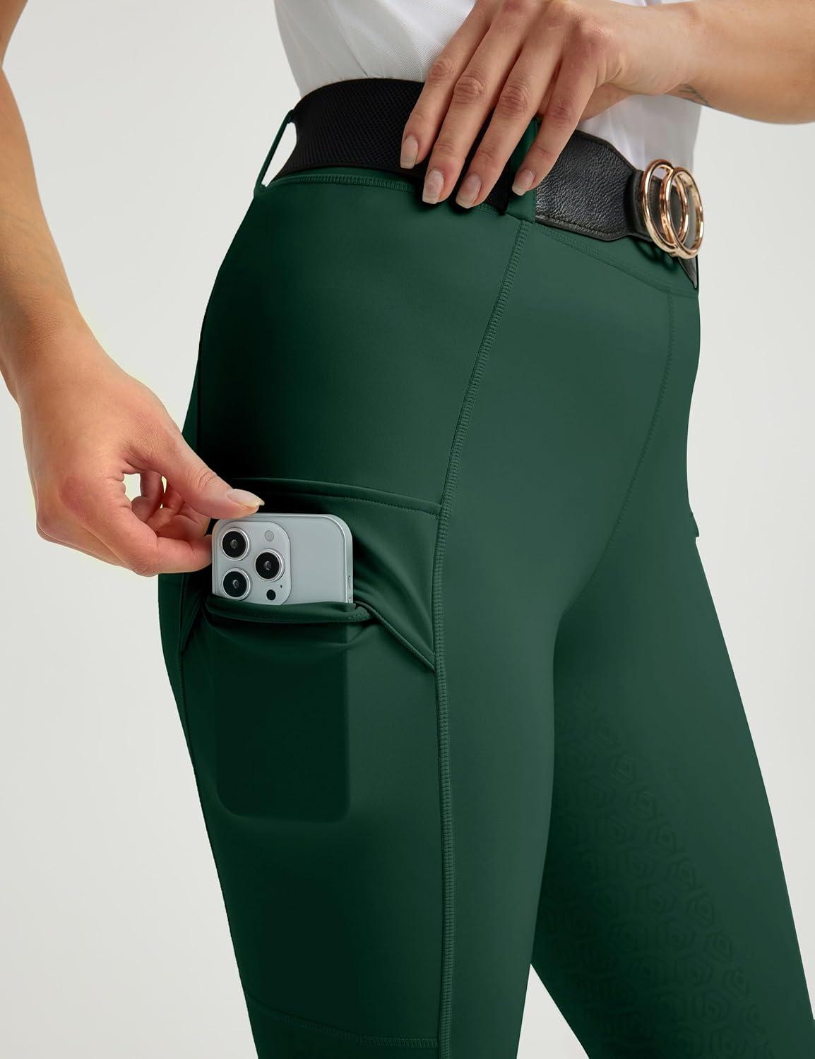 imageFitsT4 Sports Womens Bootcut Horse Riding Pants Full Seat Equestrian Breeches Summer Riding TightsForest Green