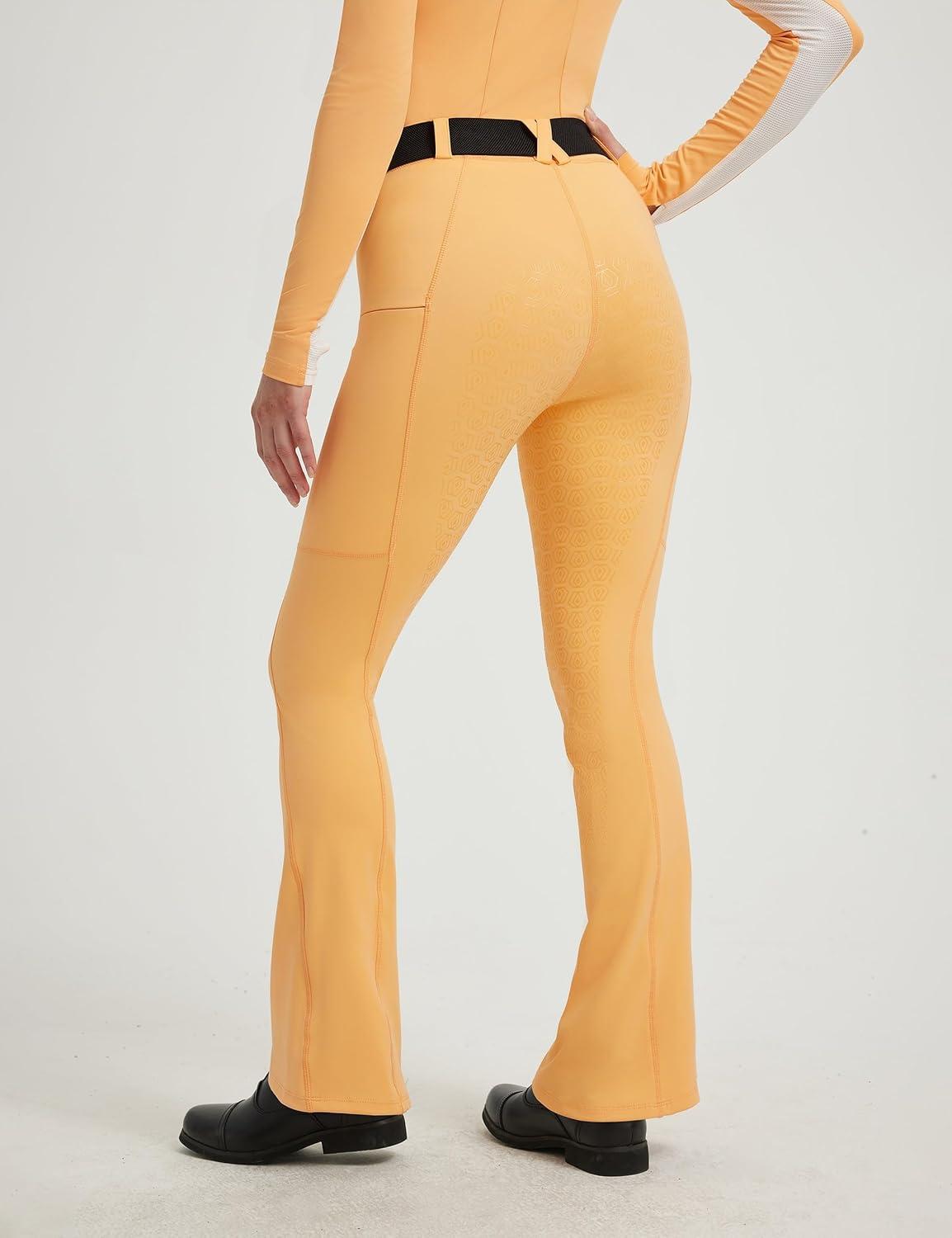 imageFitsT4 Sports Womens Bootcut Horse Riding Pants Full Seat Equestrian Breeches Summer Riding TightsPeach Cobbler