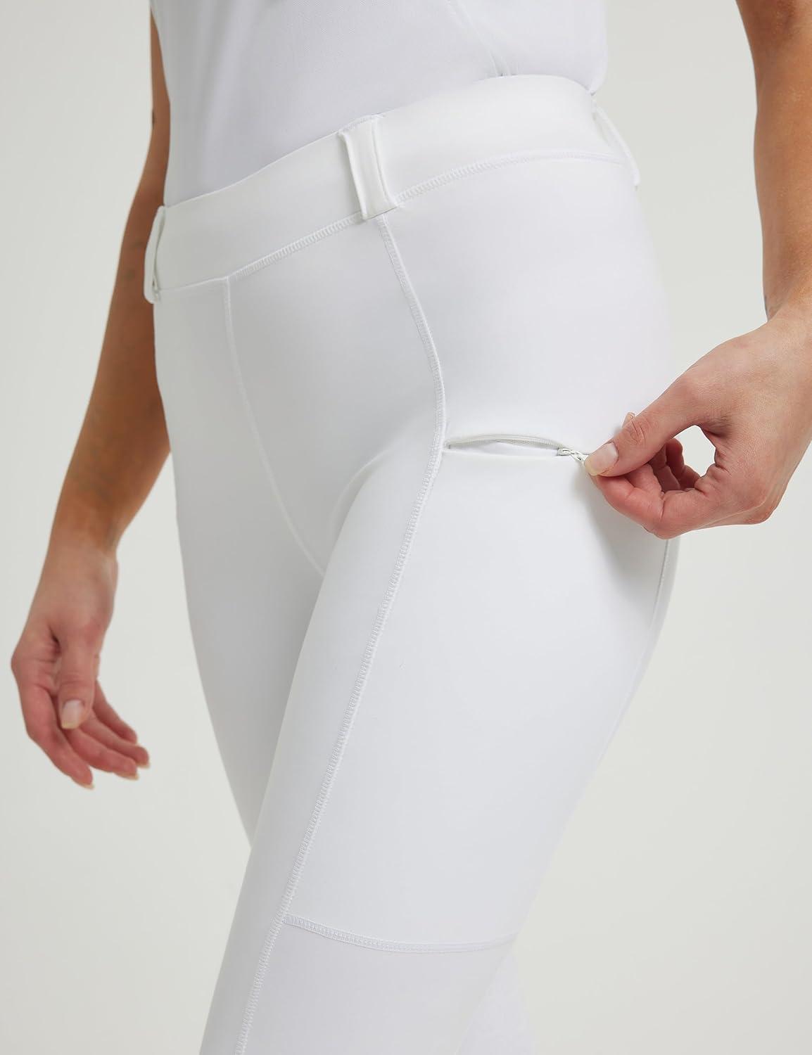 imageFitsT4 Sports Womens Bootcut Horse Riding Pants Full Seat Equestrian Breeches Summer Riding TightsWhite