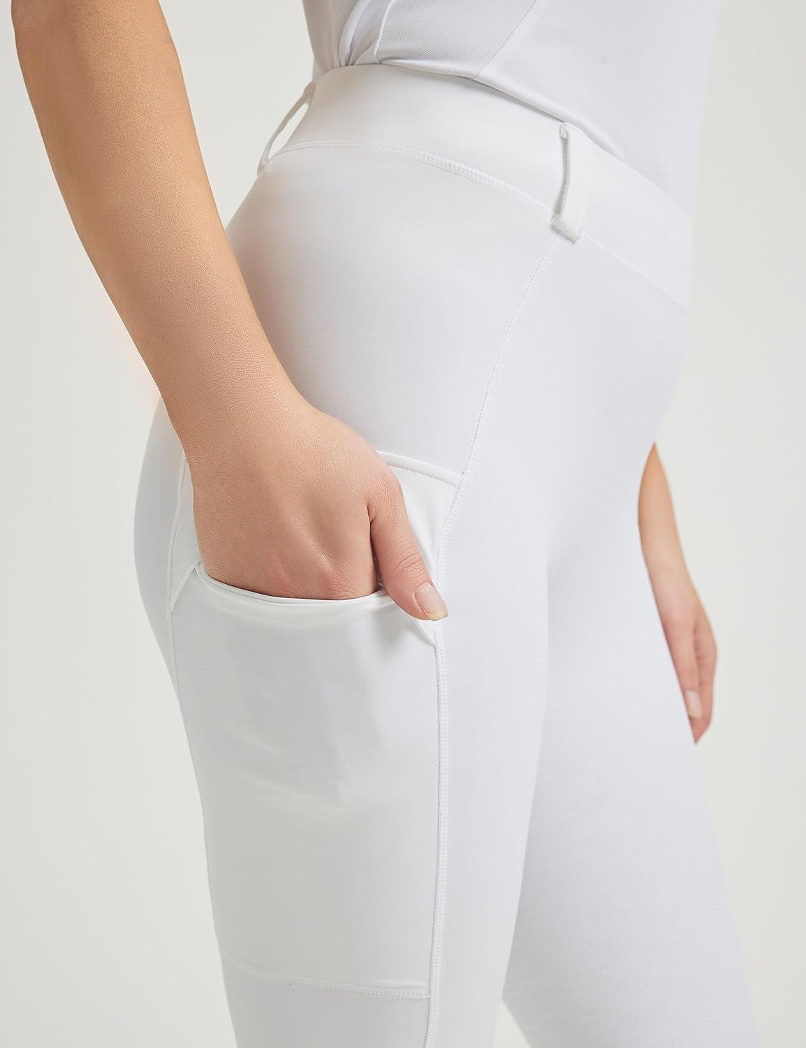 imageFitsT4 Sports Womens Bootcut Horse Riding Pants Full Seat Equestrian Breeches Summer Riding TightsWhite
