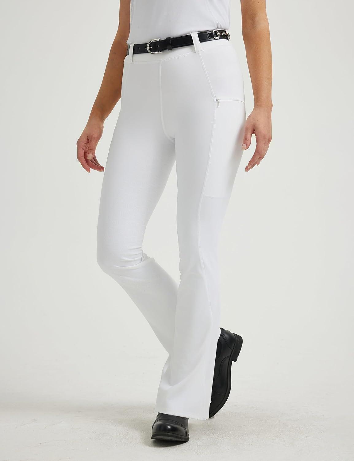 imageFitsT4 Sports Womens Bootcut Horse Riding Pants Full Seat Equestrian Breeches Summer Riding TightsWhite