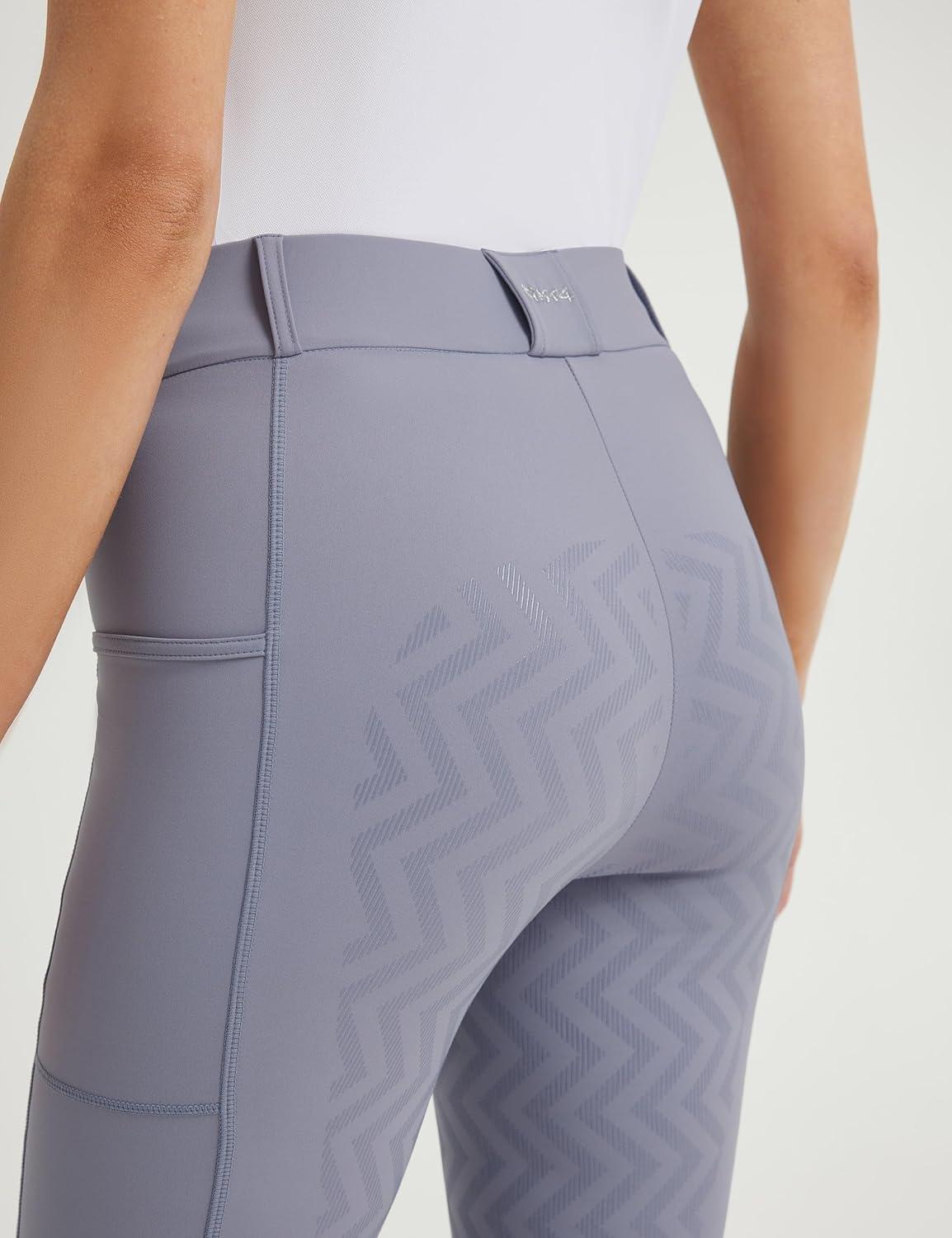 imageFitsT4 Sports Womens Bootcut Riding Breeches Full Seat Equestrian Pants Summer Riding Tights for WomenBlue Grey