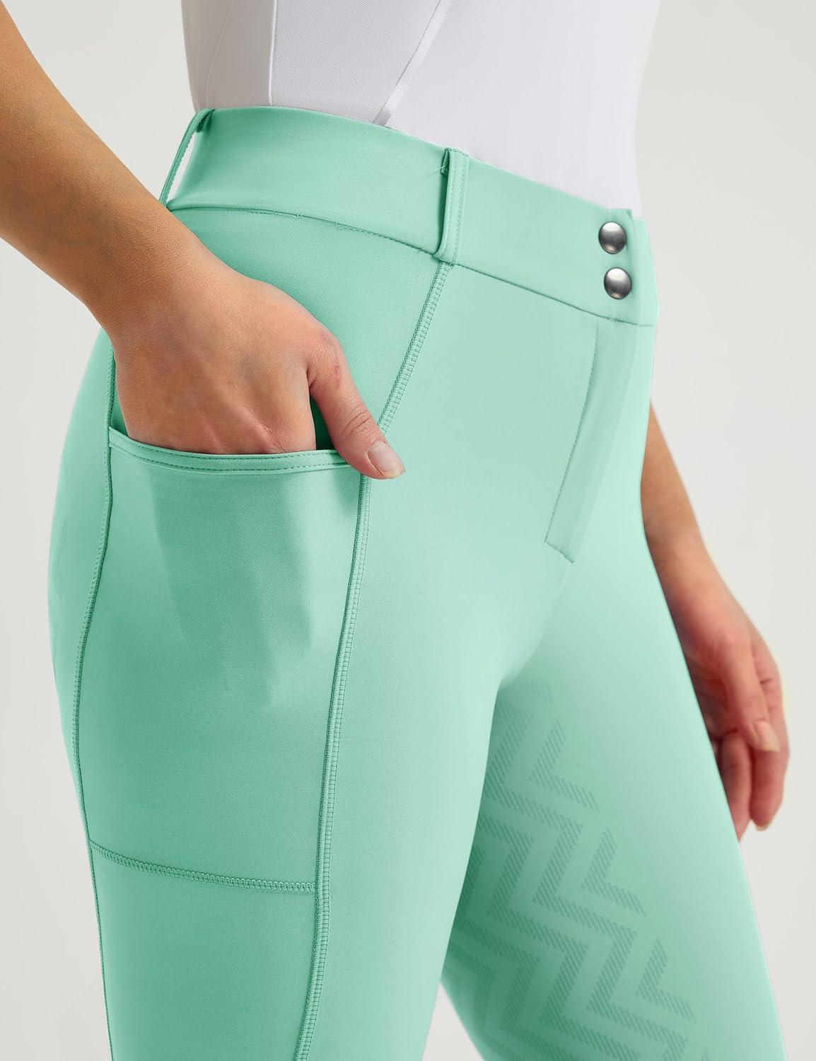 imageFitsT4 Sports Womens Bootcut Riding Breeches Full Seat Equestrian Pants Summer Riding Tights for WomenCabbage