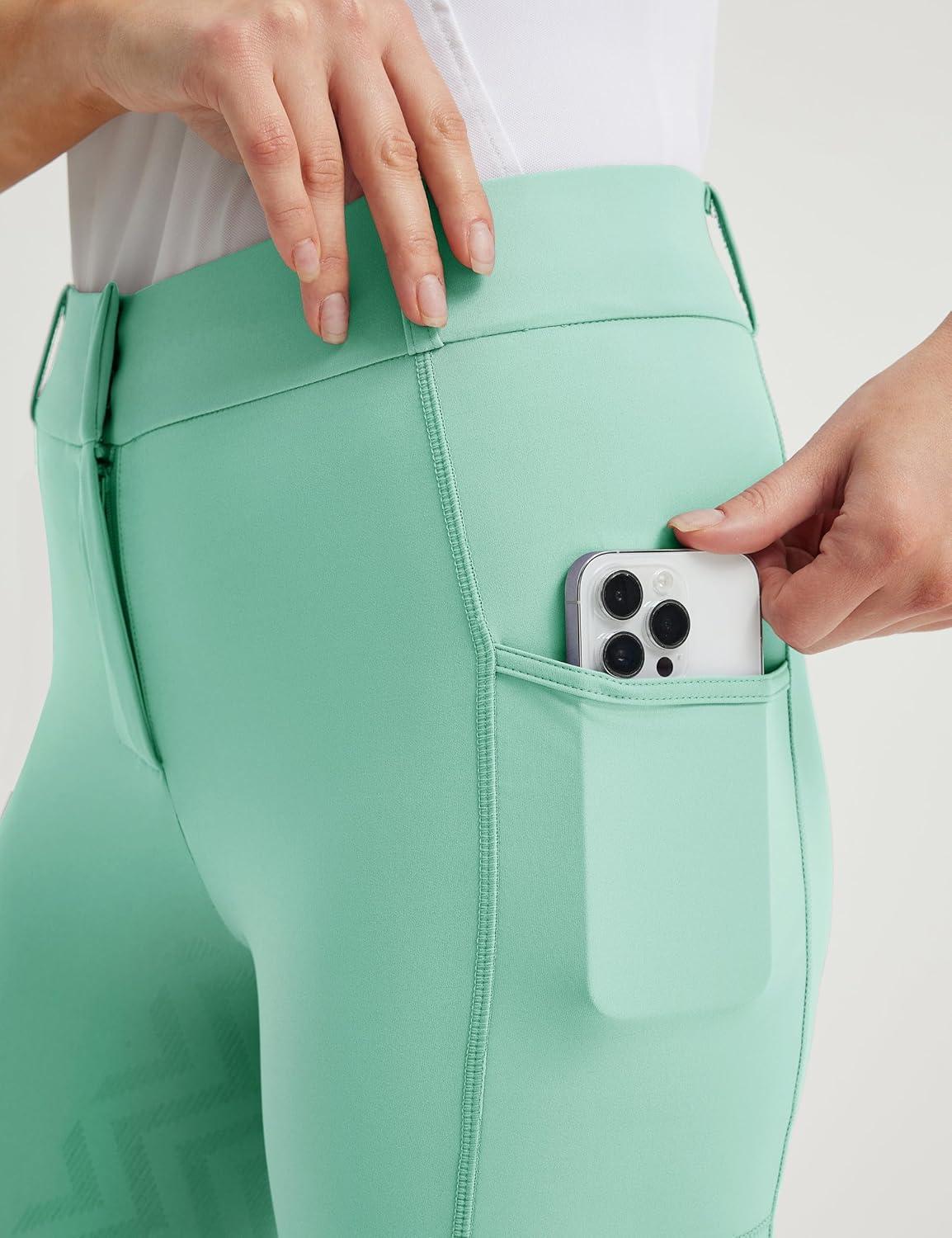 imageFitsT4 Sports Womens Bootcut Riding Breeches Full Seat Equestrian Pants Summer Riding Tights for WomenCabbage