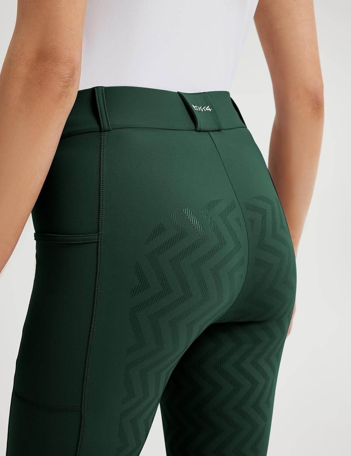 imageFitsT4 Sports Womens Bootcut Riding Breeches Full Seat Equestrian Pants Summer Riding Tights for WomenForest Green