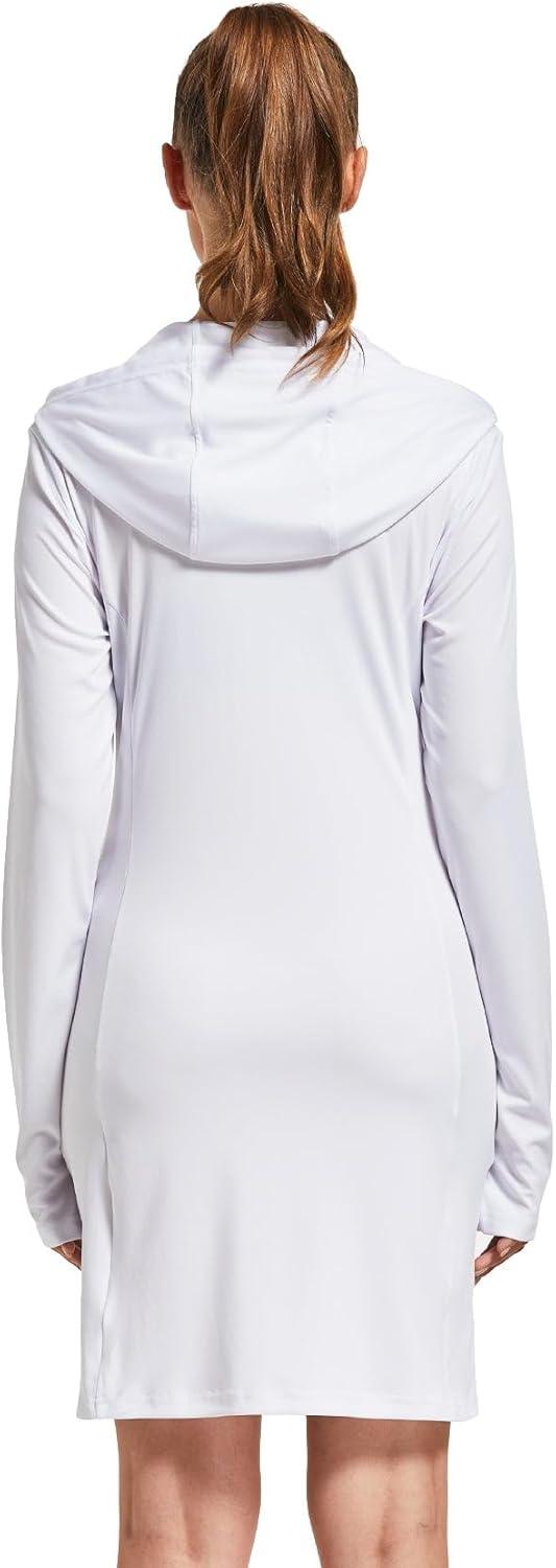 imageFitsT4 Sports Womens CoverUp Dress Beach UPF 50 SPF Sun Protection Long Sleeve ShirtsWhite