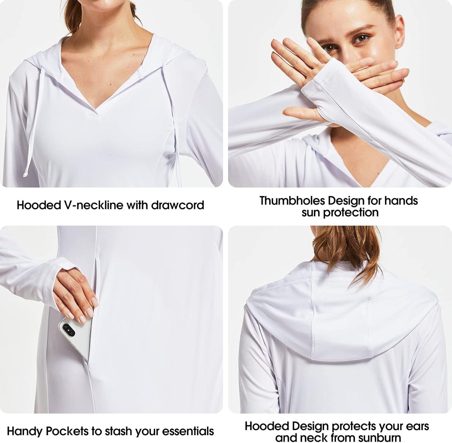 imageFitsT4 Sports Womens CoverUp Dress Beach UPF 50 SPF Sun Protection Long Sleeve ShirtsWhite