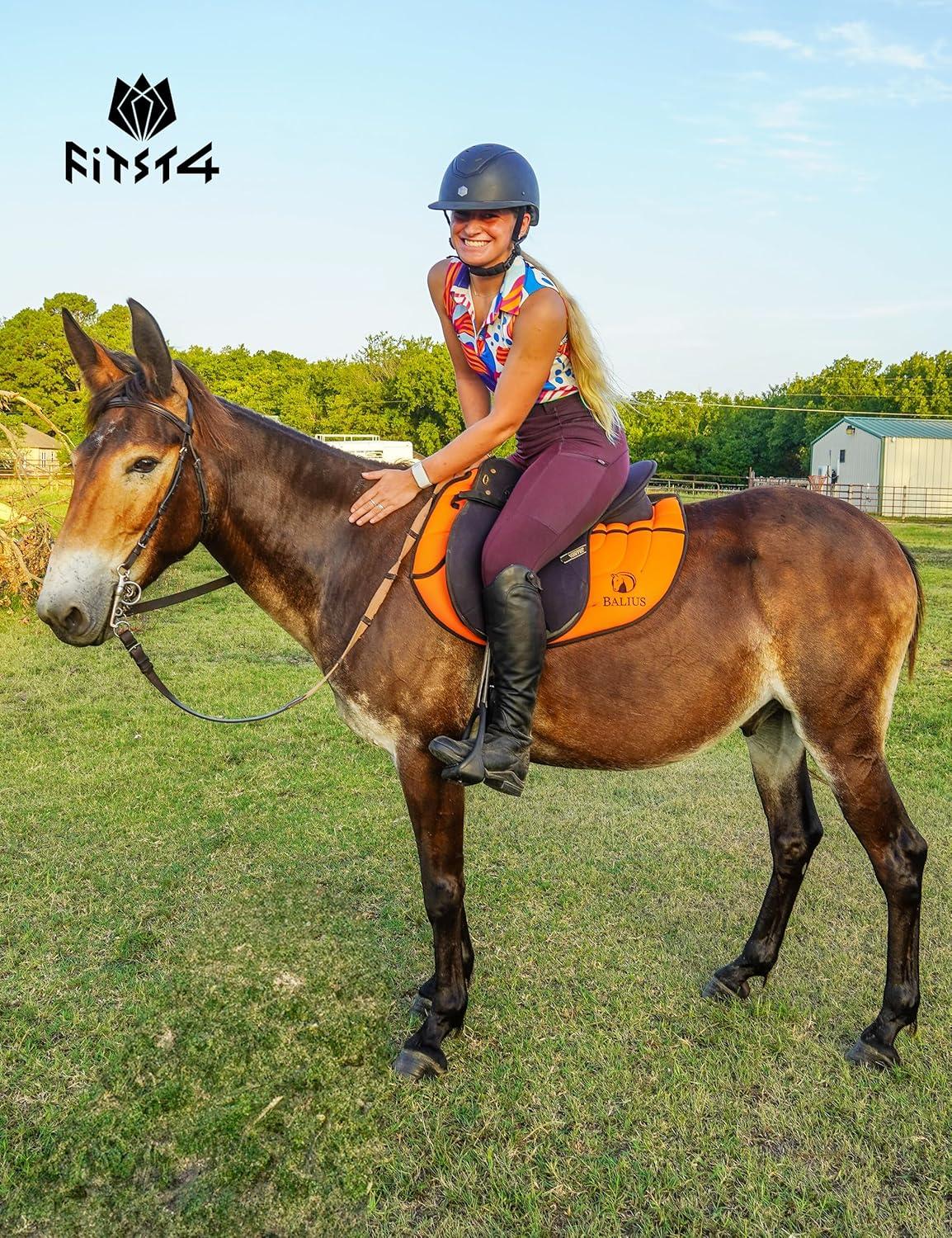 imageFitsT4 Sports Womens Full Seat Riding Tights with Zipper Pockets Horseback Riding Pants Equestrian Breeches for WomenBurgundy