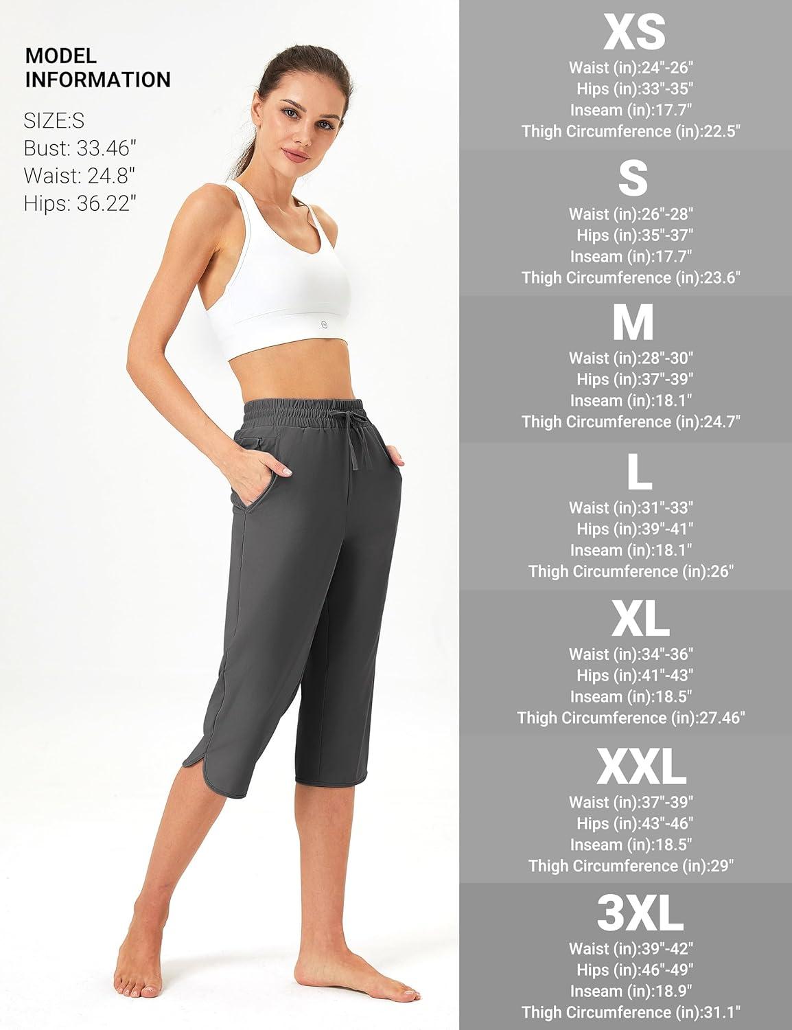 imageFitsT4 Sports Womens Swim Capris Pants 18quot Quick Dry UPF 50 Beach Modest Swimsuits Bottoms with Mesh PocketsGray