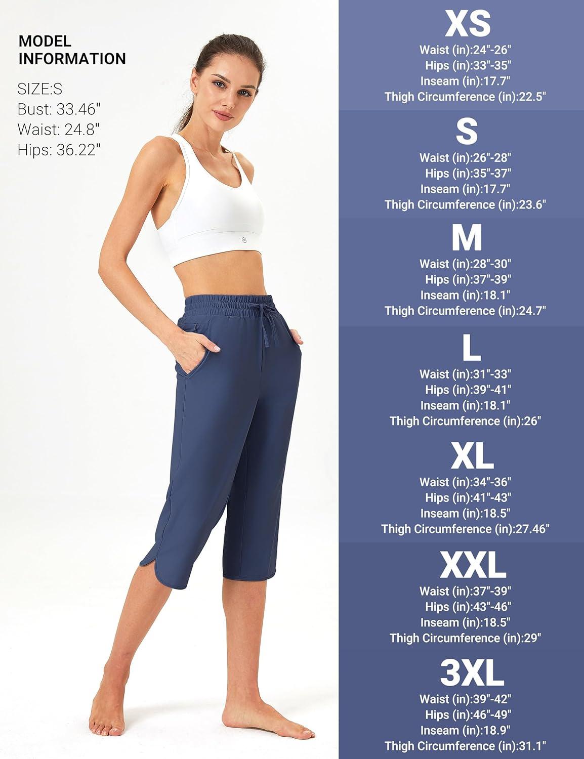 imageFitsT4 Sports Womens Swim Capris Pants 18quot Quick Dry UPF 50 Beach Modest Swimsuits Bottoms with Mesh PocketsNavy