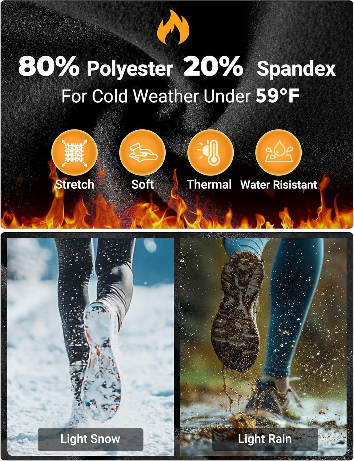 imageFitsT4 Sports Womens Winter Horse Riding Pants with Zipper Pockets Full Seat Riding Tights Fleece Lined Equestrian BreechesBlack