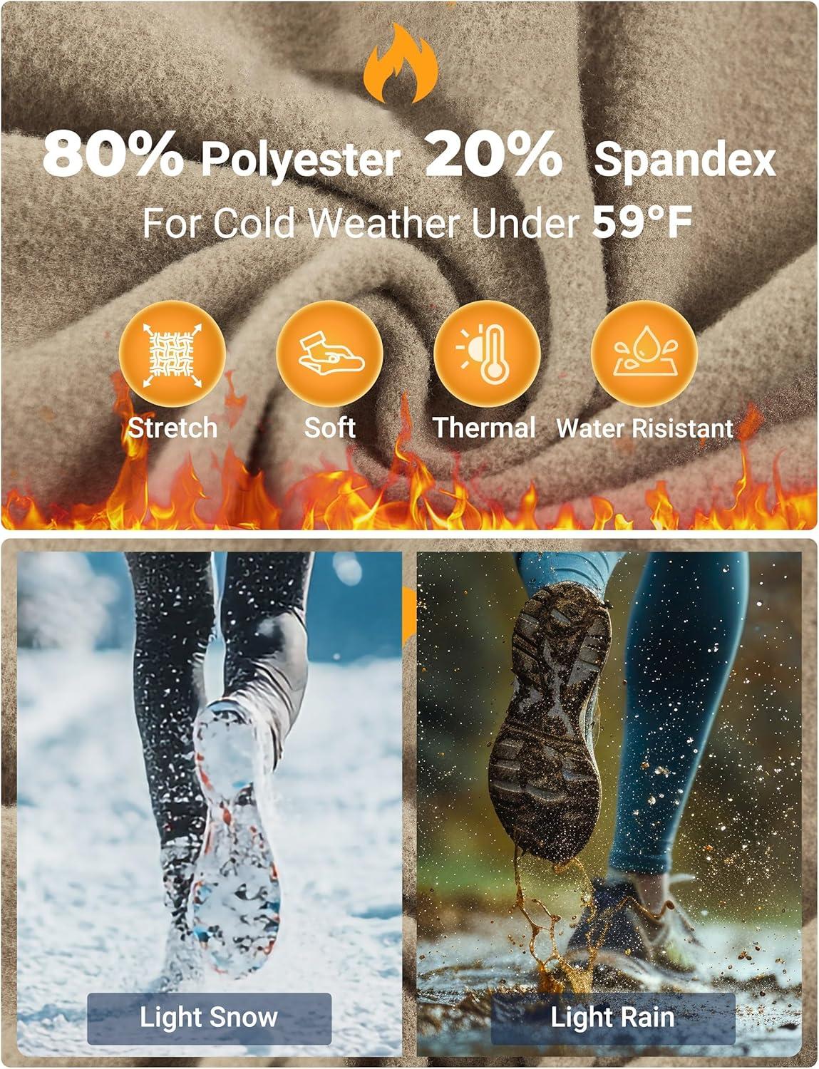 imageFitsT4 Sports Womens Winter Horse Riding Pants with Zipper Pockets Full Seat Riding Tights Fleece Lined Equestrian BreechesBrown