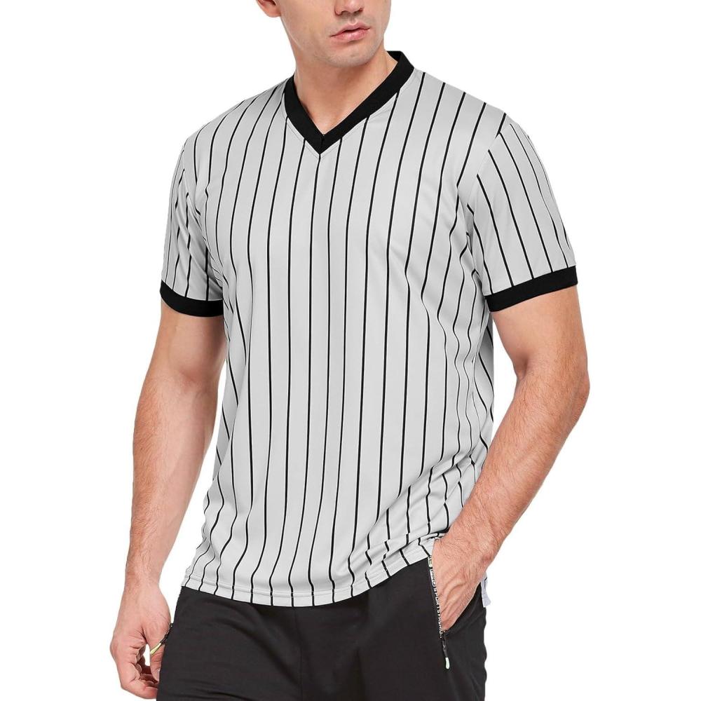 imageFitsT4 Sports Basketball Officials Grey Wrestling VNeck Performance Referee Shirt Ref Jersey UniformGrey