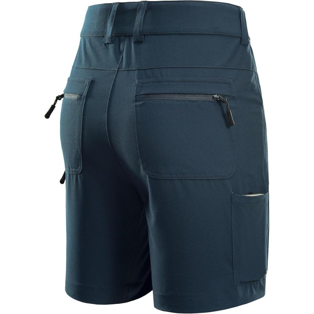 imageFitsT4 Sports Mens Shorts 7 Inch Inseam Stretch Water Resistant Hiking Cargo Shorts with Elastic WaistbandNavy