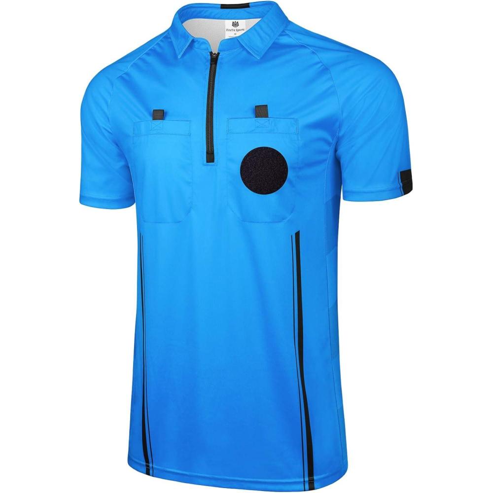 imageFitsT4 Sports Pro Soccer Referee Jersey Short Sleeve Ref ShirtsBlue