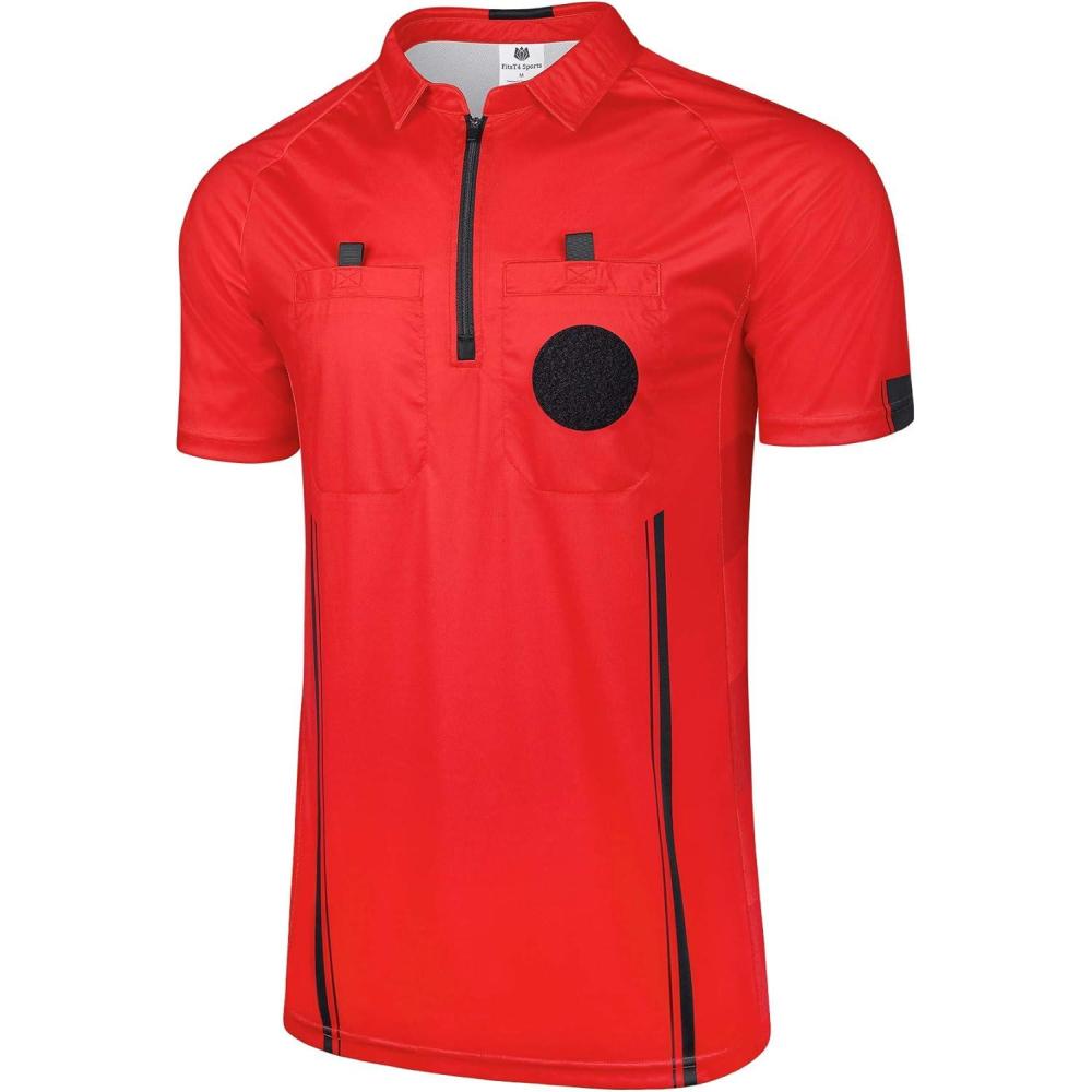 imageFitsT4 Sports Pro Soccer Referee Jersey Short Sleeve Ref ShirtsRed