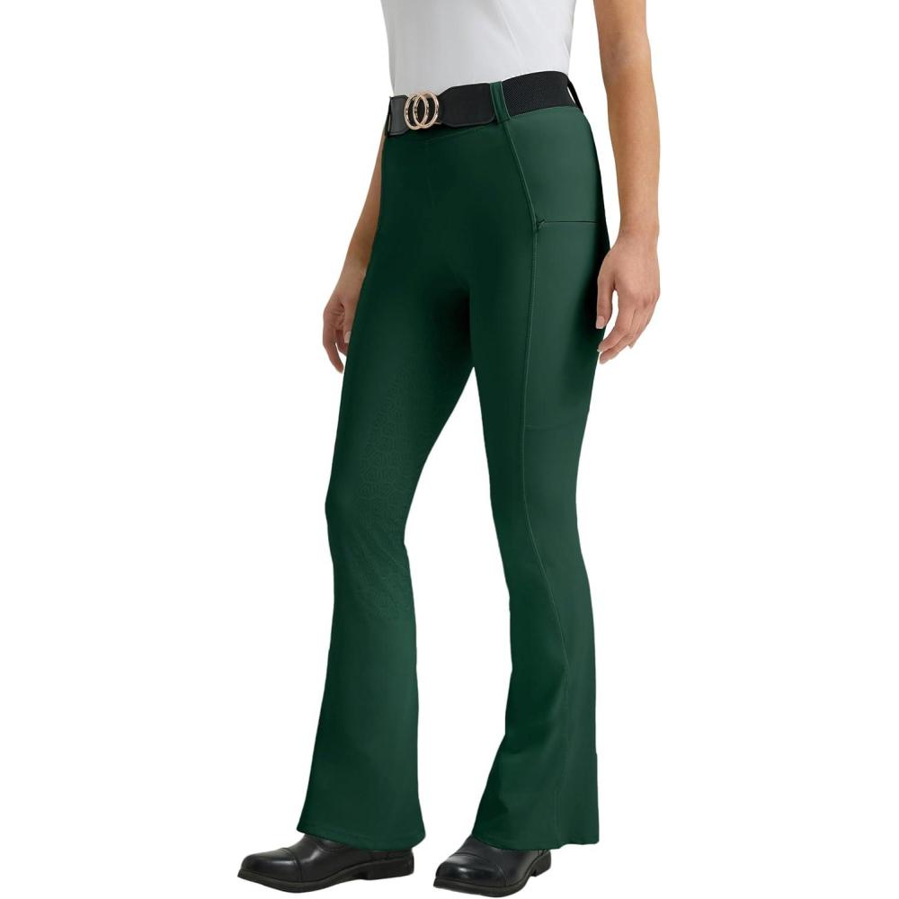 imageFitsT4 Sports Womens Bootcut Horse Riding Pants Full Seat Equestrian Breeches Summer Riding TightsForest Green