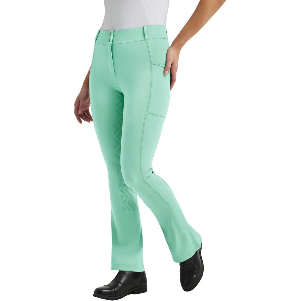 imageFitsT4 Sports Womens Bootcut Riding Breeches Full Seat Equestrian Pants Summer Riding Tights for WomenCabbage
