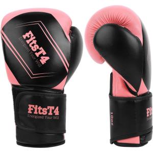 FitsT4 Pro Grade Boxing Gloves PU Leather Kickboxing Muay Thai Punching Bag MMA Sparring Training Fight Glove