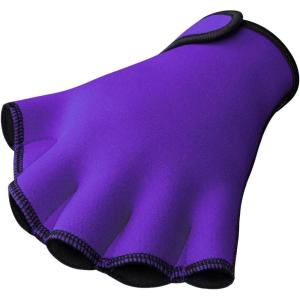 FitsT4 Sports Aqua Gloves Webbed Paddle Swim Gloves Fitness Water Aerobics(Purple)
