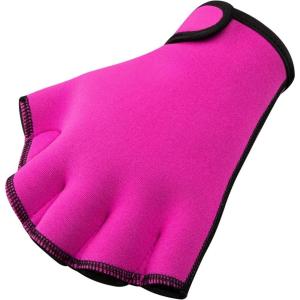 FitsT4 Sports Aqua Gloves Webbed Paddle Swim Gloves Fitness Water Aerobics(Rose Red)
