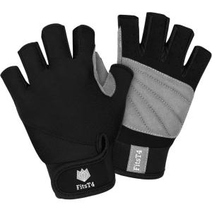FitsT4 Sports Half Finger Padded Palm Gloves for Diving, Sailing, Jet Skiing, Stand-UP Boarding, Kayaking and Water Skiing, Suitable for Men&Women&Youth(black)